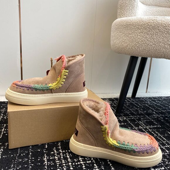 Mou Eskimo Mini Series Ethnic Round-Toe Women's Snow Boots - Picture 4 of 9